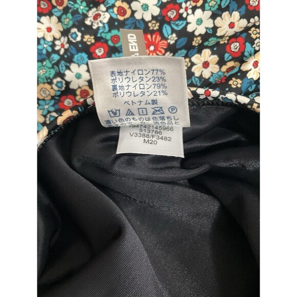 Lands End Womens Floral Long Tankini Top 8 Black Built In Bra Modest Cottagecore - Picture 6 of 6